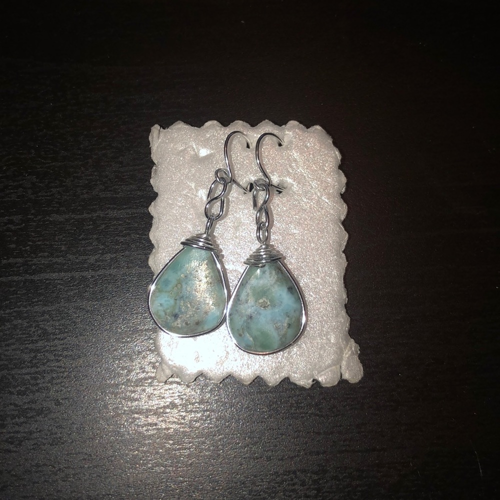 Larimar dangle earrings